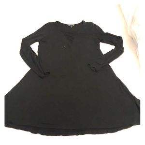 Express black dress with cross cross neckline